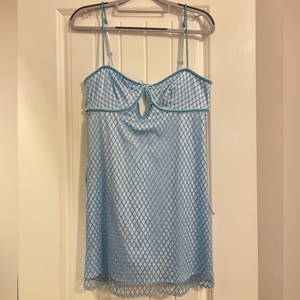 For Love And Lemons Light Blue Mini Dress